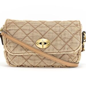 Patricia Nash Quilted Denim Bonny Crossbody in Biscuit